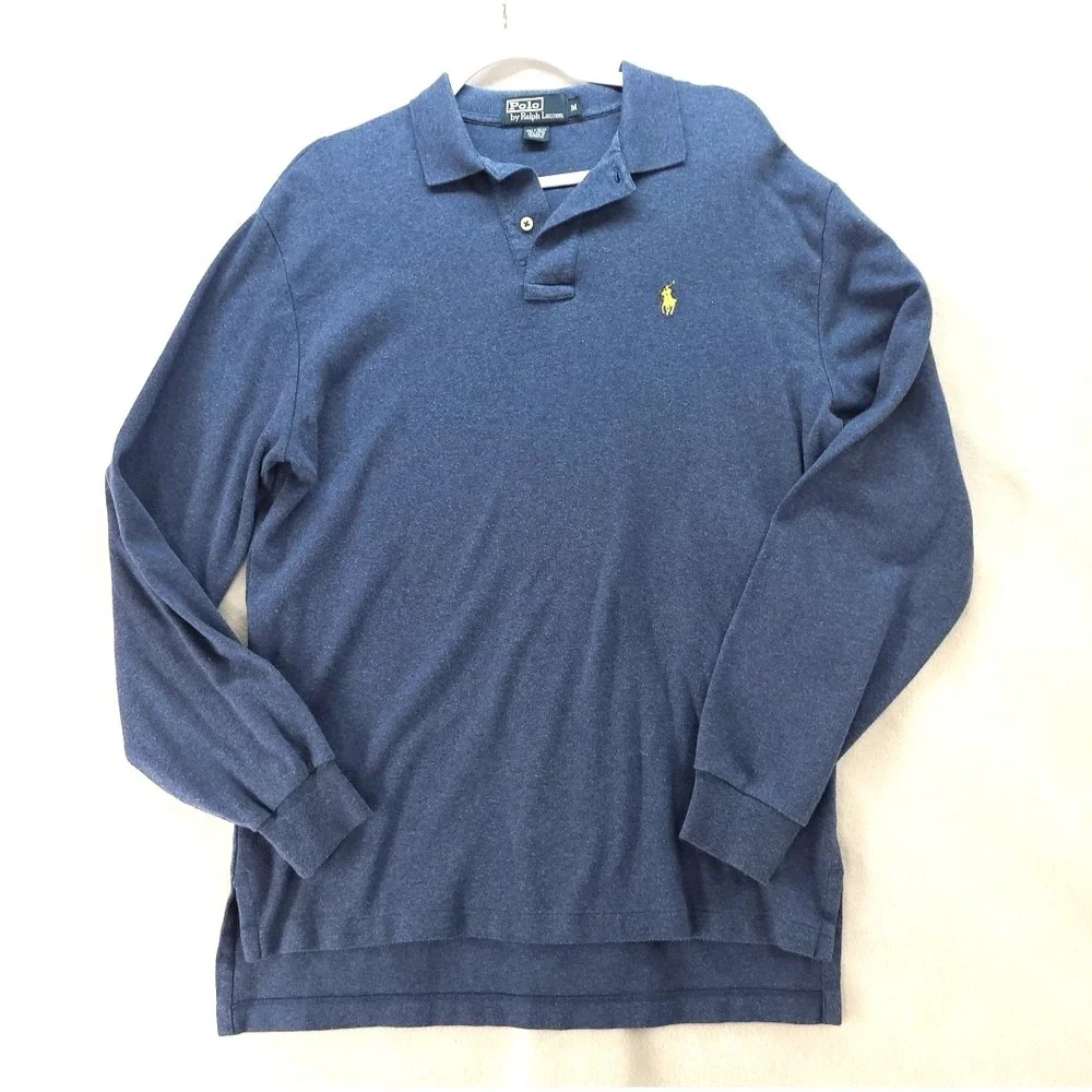 Polo Ralph Lauren Shirt Mens‎ M Classic Fit Soft Long Sleeve Polo Yellow Pony